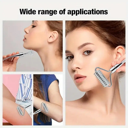 Zinc Alloy Facial Massage Roller, Dual-Use Face Sculpting Tool, Portable Handy Beauty Care Tool for Face and Neck Spa, Compact Massage Device, Face Lifting Roller