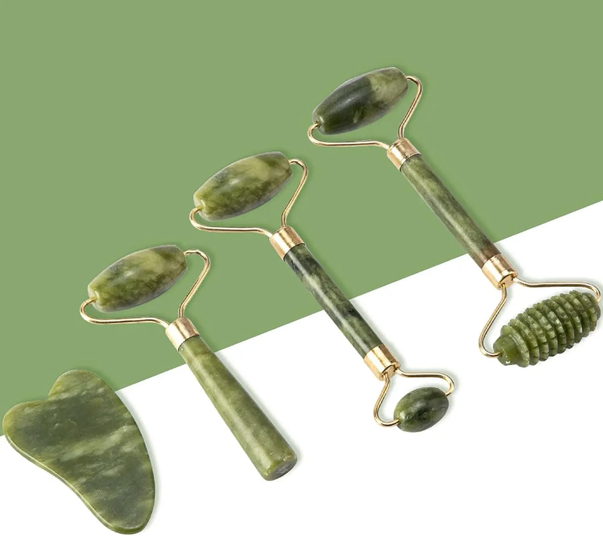 Velvio gua sha and facial roller set contents