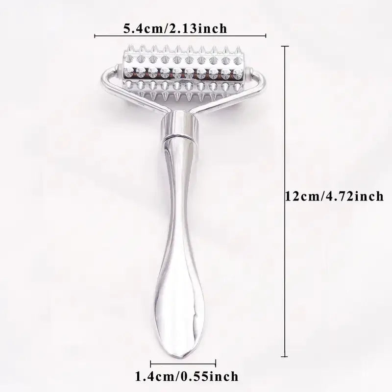 Zinc Alloy Facial Massage Roller, Dual-Use Face Sculpting Tool, Portable Handy Beauty Care Tool for Face and Neck Spa, Compact Massage Device, Face Lifting Roller