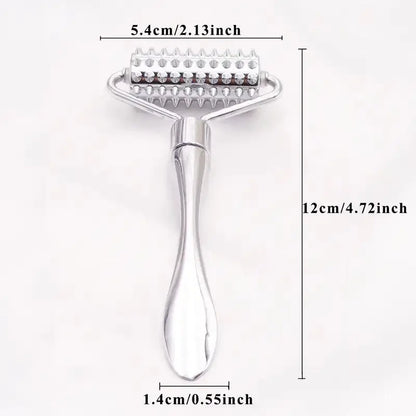 Zinc Alloy Facial Massage Roller, Dual-Use Face Sculpting Tool, Portable Handy Beauty Care Tool for Face and Neck Spa, Compact Massage Device, Face Lifting Roller