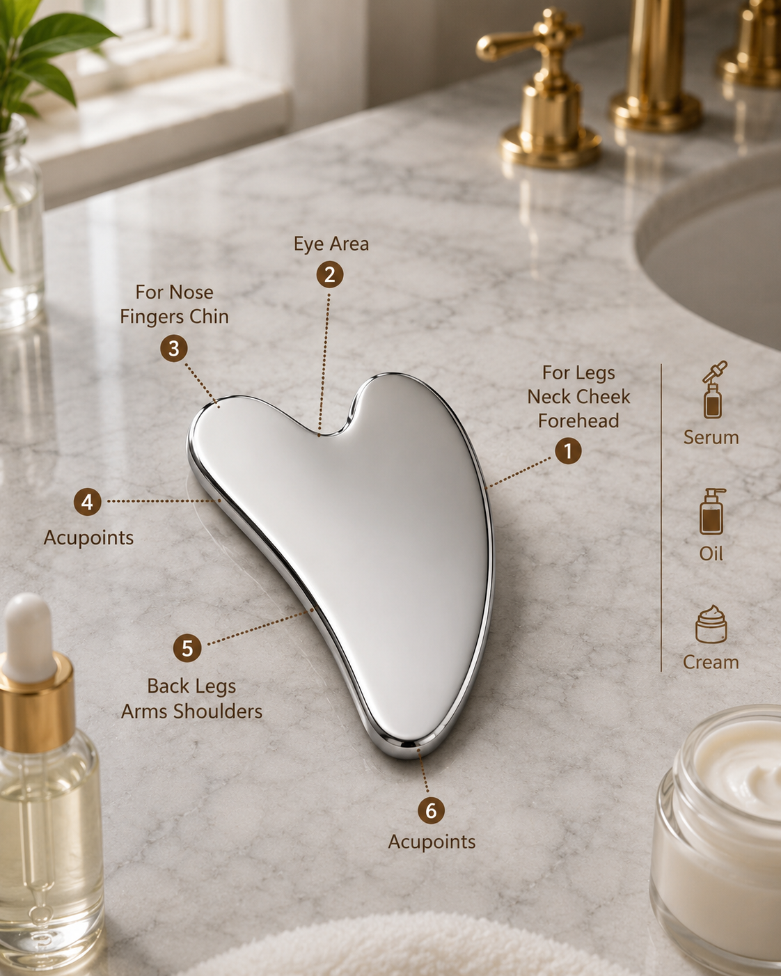 Velvio gua sha tool for lymphatic drainage and depuffing