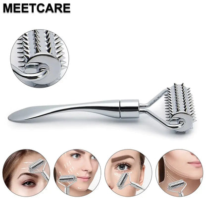 Zinc Alloy Facial Massage Roller, Dual-Use Face Sculpting Tool, Portable Handy Beauty Care Tool for Face and Neck Spa, Compact Massage Device, Face Lifting Roller