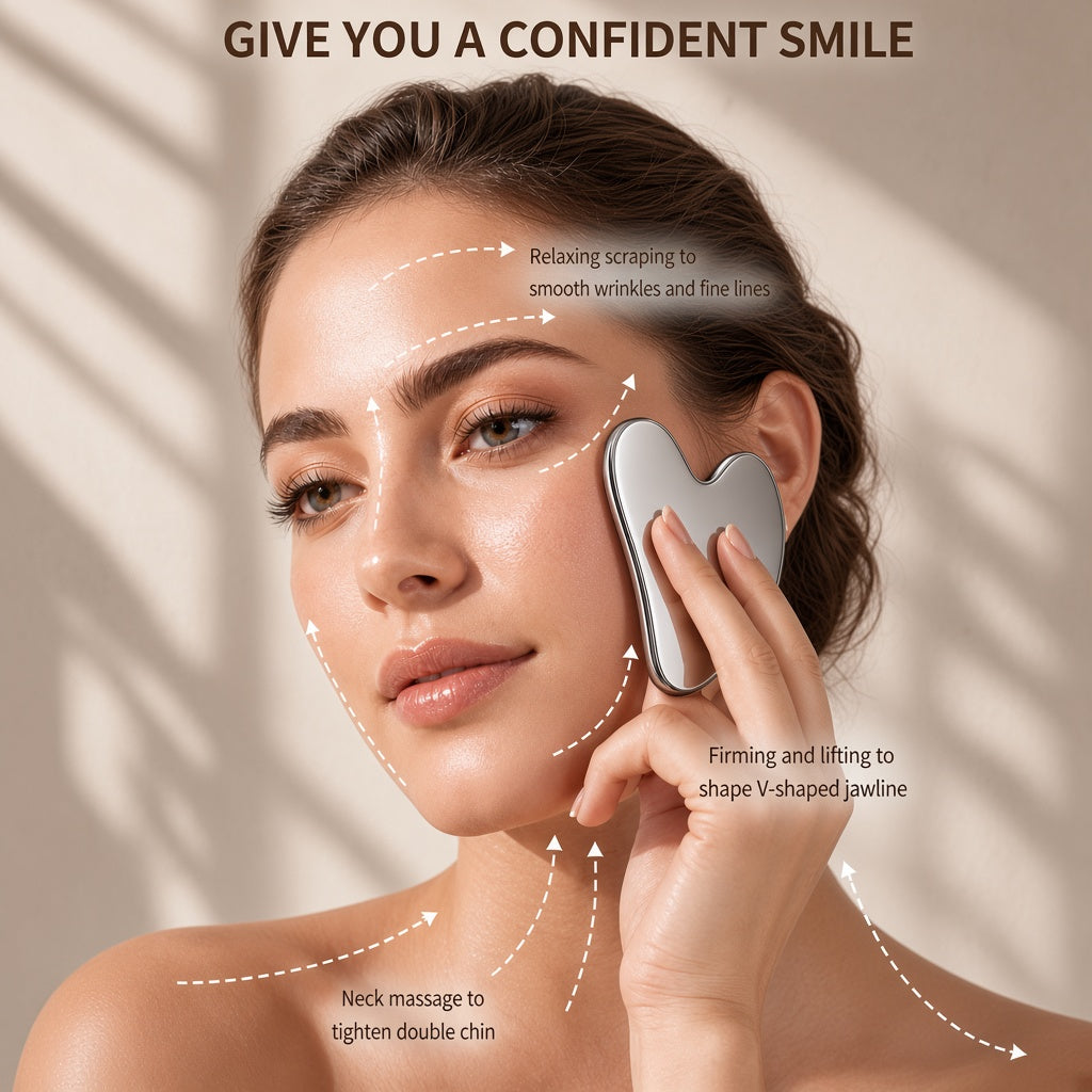 Velvio gua sha tool for jawline sculpting